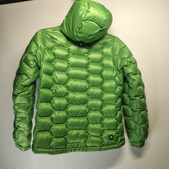 Marmot Ama Dablam Down Jacket Women's Green 800df Insulated Hood Size Medium - Picture 7 of 16